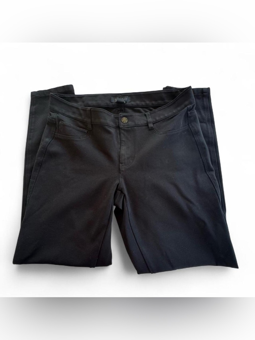 White House Black Market Skinny Leg Stretch Black Slacks Women M Classic Preppy